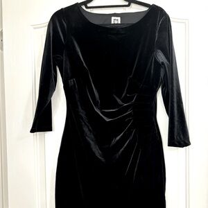 Black velvet mid dress